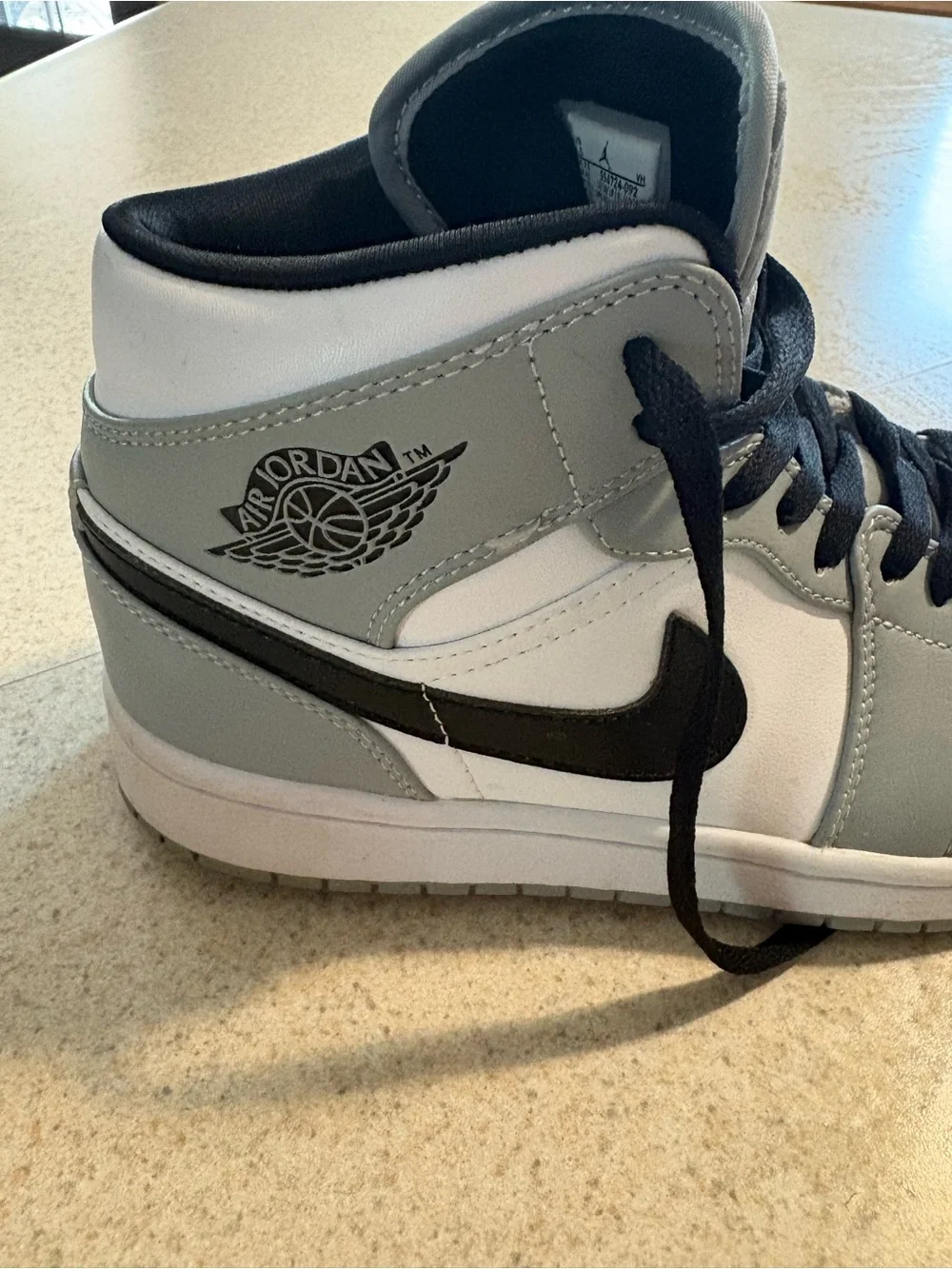 Nike Air Jordan 1 Mid Men’s Shoes - White, Gray & Black